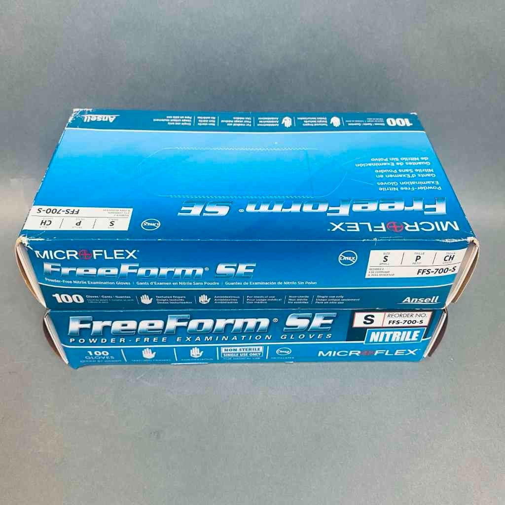 Microflex FreeForm SE Nitrile Gloves Small 2 Boxes of 100 Gloves Each
