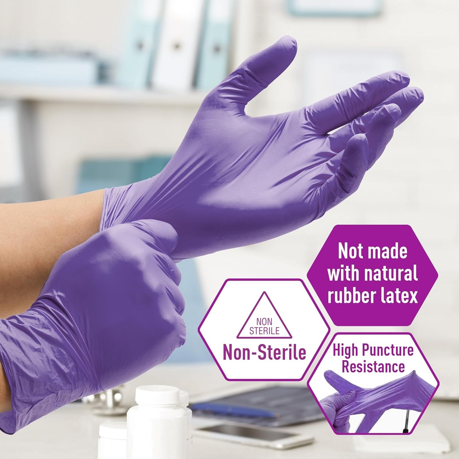 Durable and Comfortable Iris Blue Nitrile Exam Gloves – 100 Disposable Count