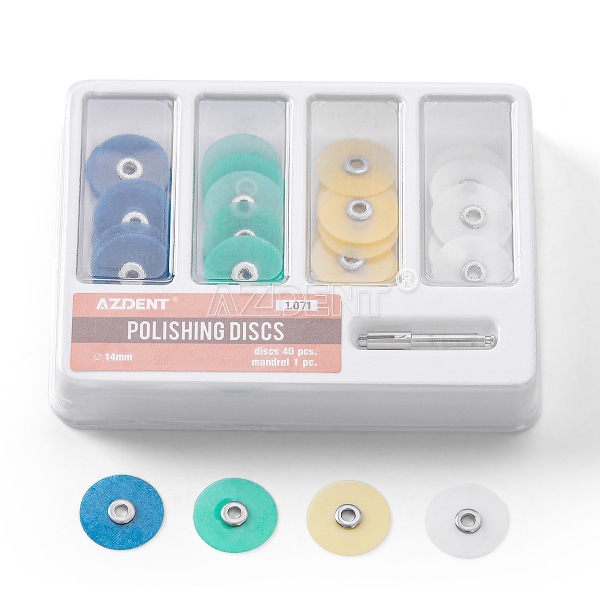 40Pcs Dental Composite Finishing Polishing Disc Stem kit&sMandrel Drill Burs