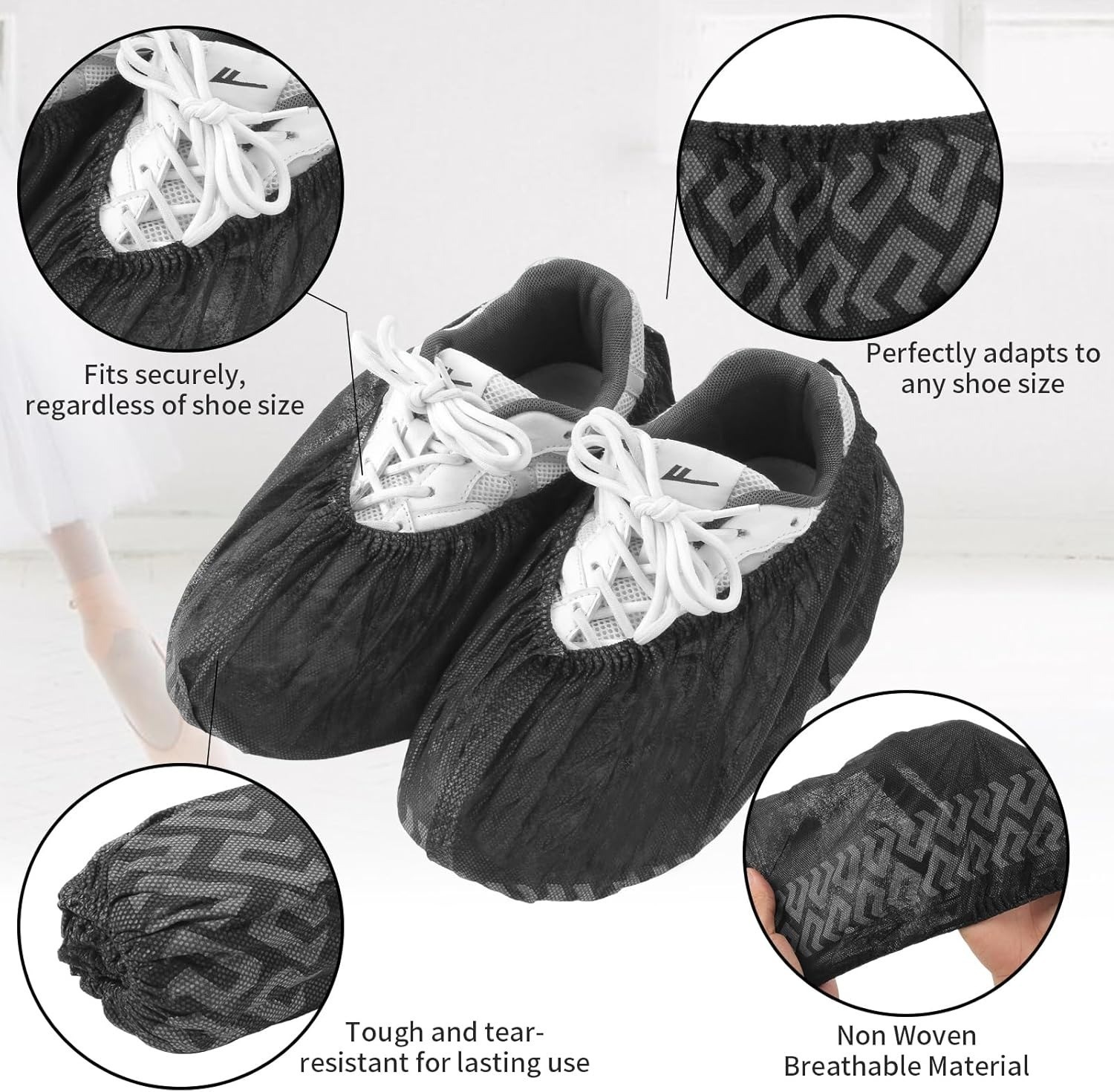 Frontline Disposable Shoe Cover 100 Pack Non-Slip Water Resistant XL