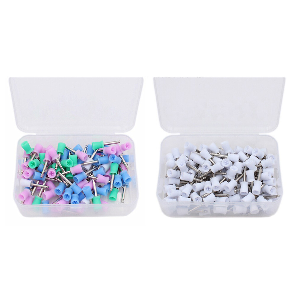 100pcs/box Dental Prophy Cup Polisher Polishing Cup Latch Type White/Mixed Color