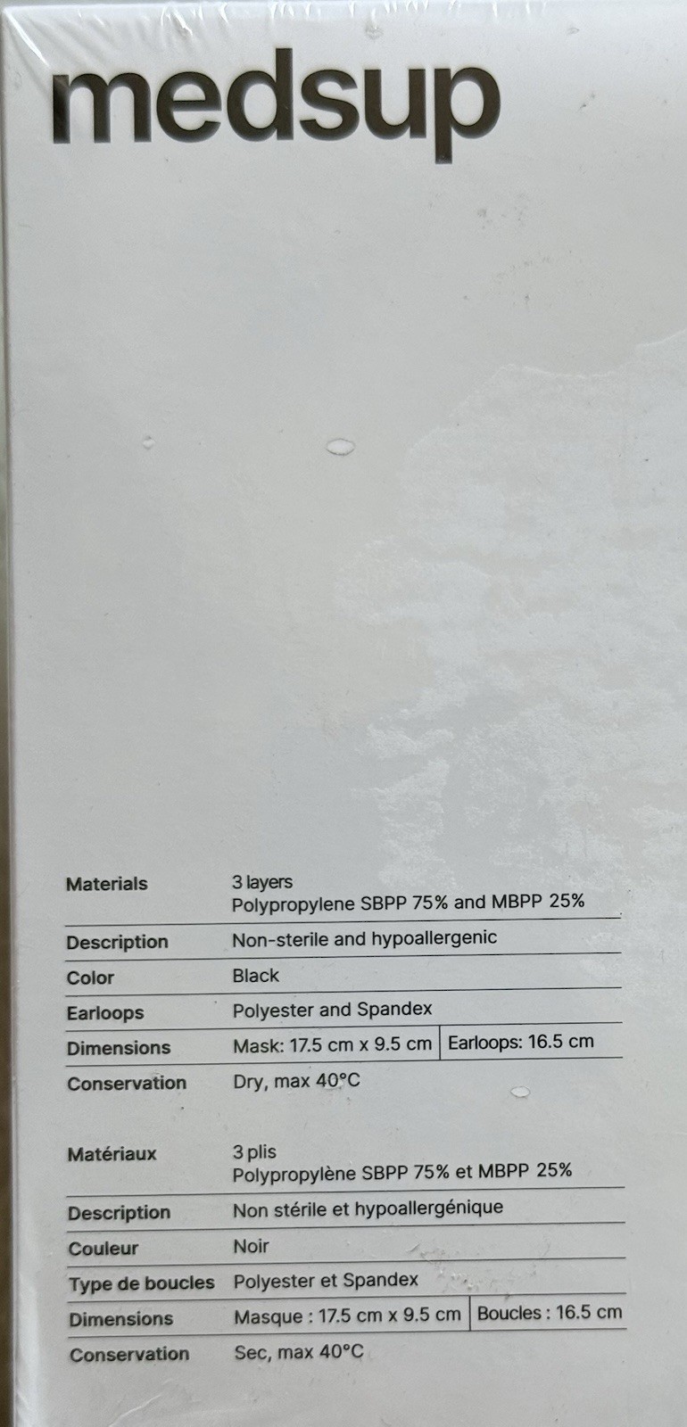 NEW!! General Purpose Masks 100 Masks w/Ear-loops Black Hypo. MPB-100 (F-Sealed)