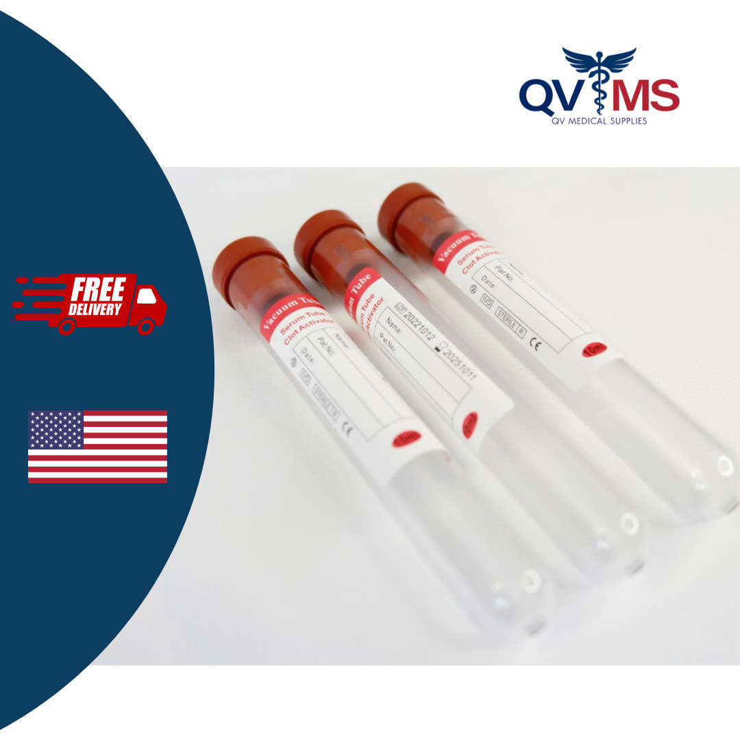 Blood Collection Tube Serum Clot Activator 10mL Rubber Red Top (100pcs)