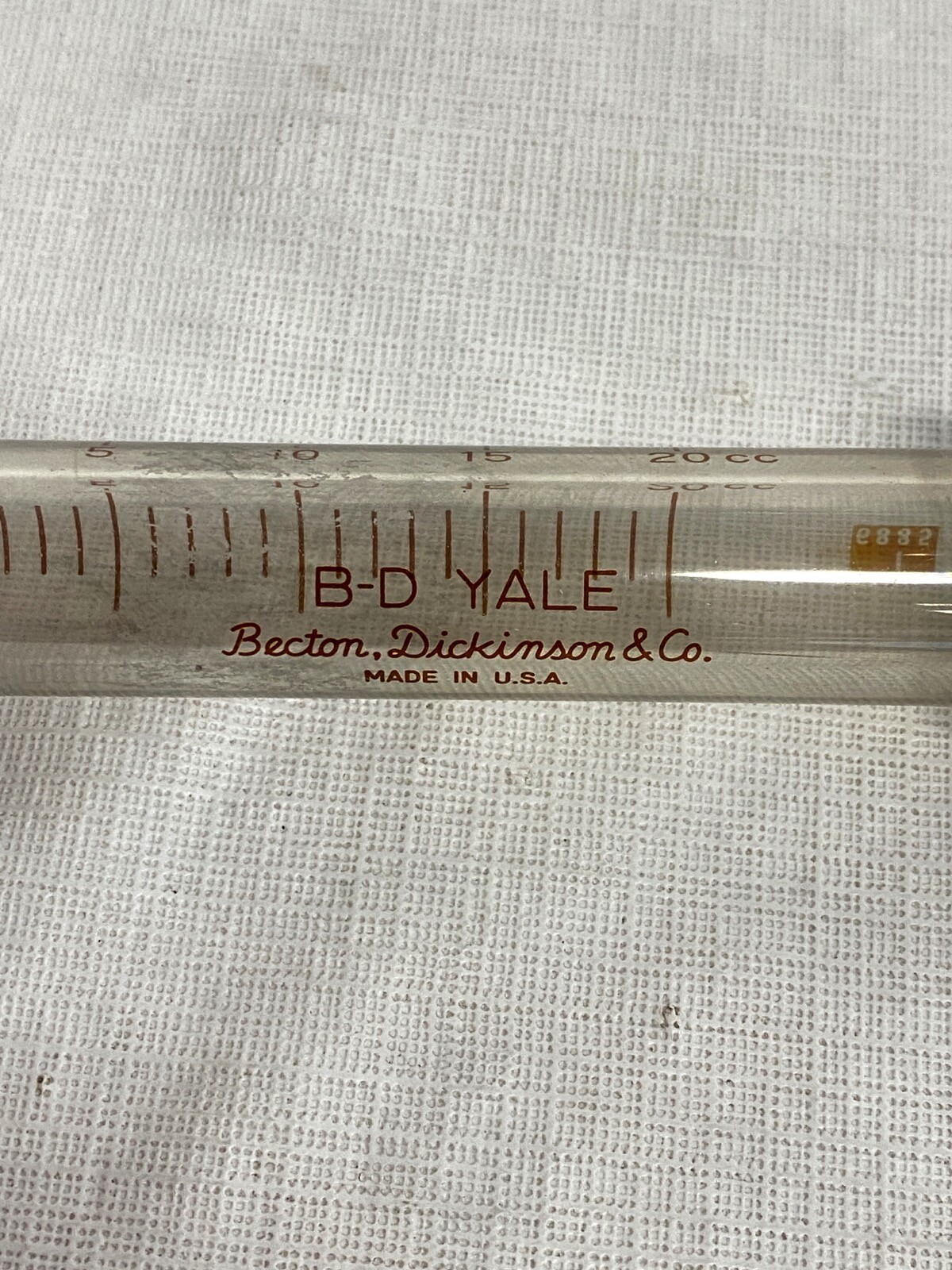 BD Yale 20cc 20mL Reusable Graduated Glass Syringe with Metal Luer Lok