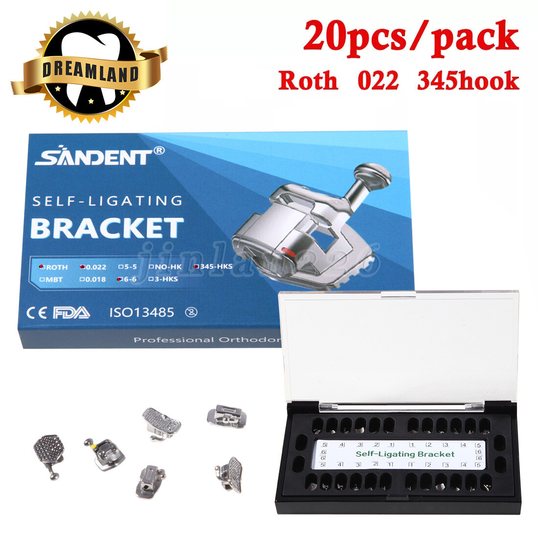 Dental Self Ligating Bracket Braces Mini Roth.022 345HK