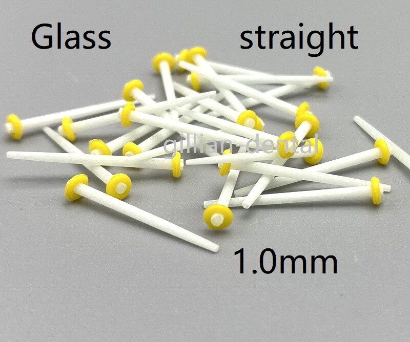 Dental Glass Fiber Post Transparent Root Canal Pins Straight 1.0mm yellow