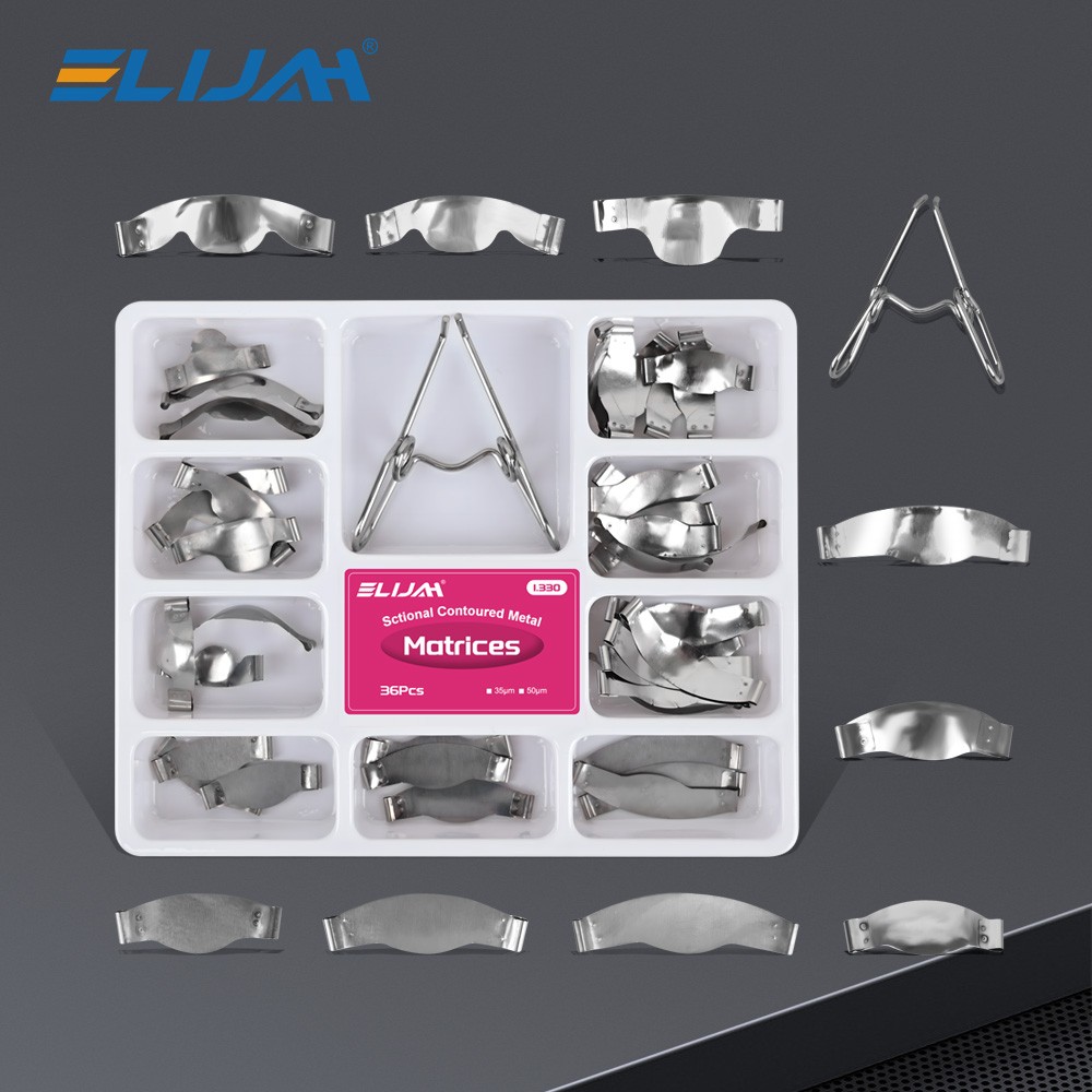 36Pcs Dental Sectional Contoured Metal Matrices Refill Matrix Band Kits No.1.330