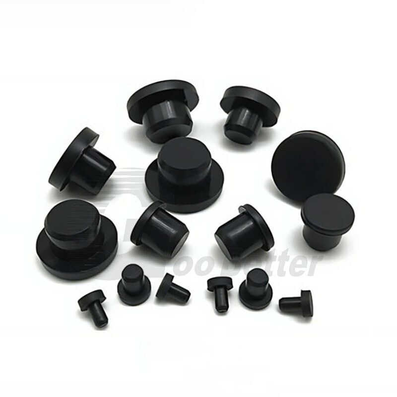 Silicone Rubber Round Plug Blanking End Cap Stopper Pipe Seal Black Solid/Hole