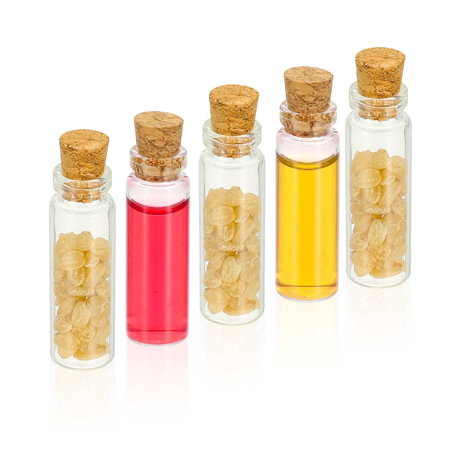 2ml Tiny Glass Bottles Vials 50Pcs Mini Clear Bottles Glass with Cork Stoppers