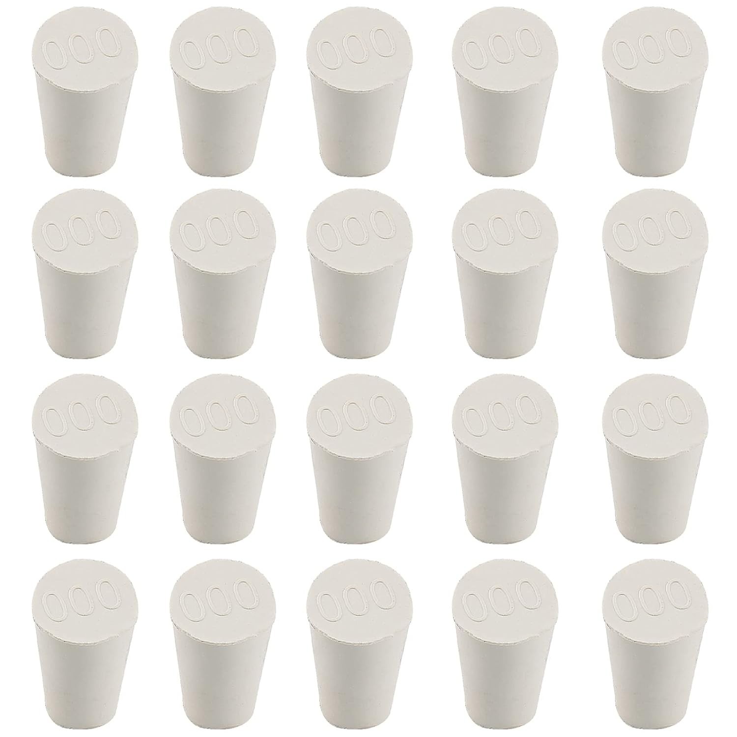 20 Pcs White Solid Rubber Stoppers Tapered Lab Plugs, Dia. 13mm x Dia. 8mm – …