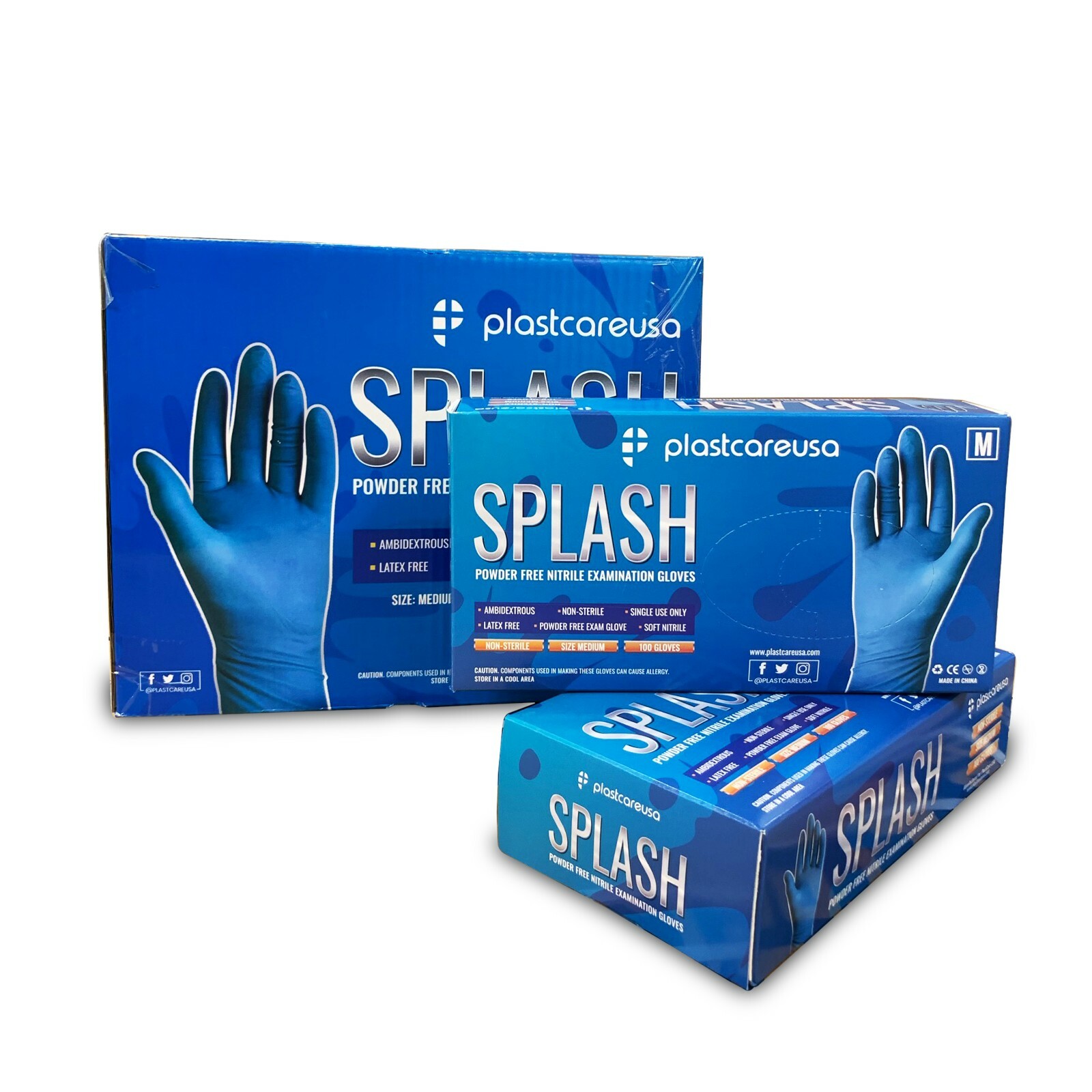 500 Small Blue Nitrile 3.5 mil Powder Free Examination Gloves (5 Box of 100)
