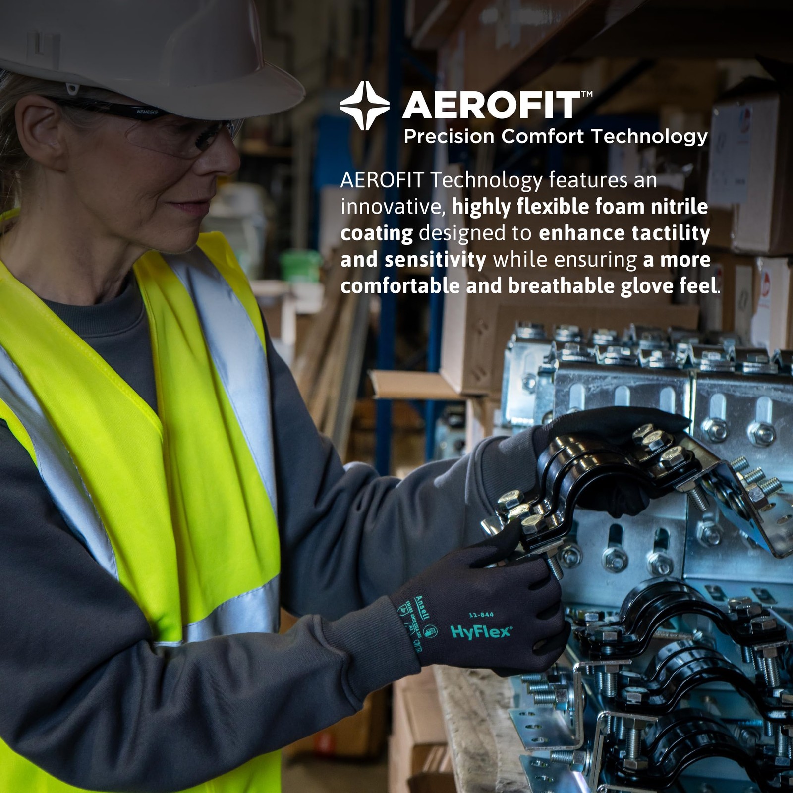 Ansell Hyflex 11-844 Multi-Purpose Touchscreen Work Gloves For Automotive