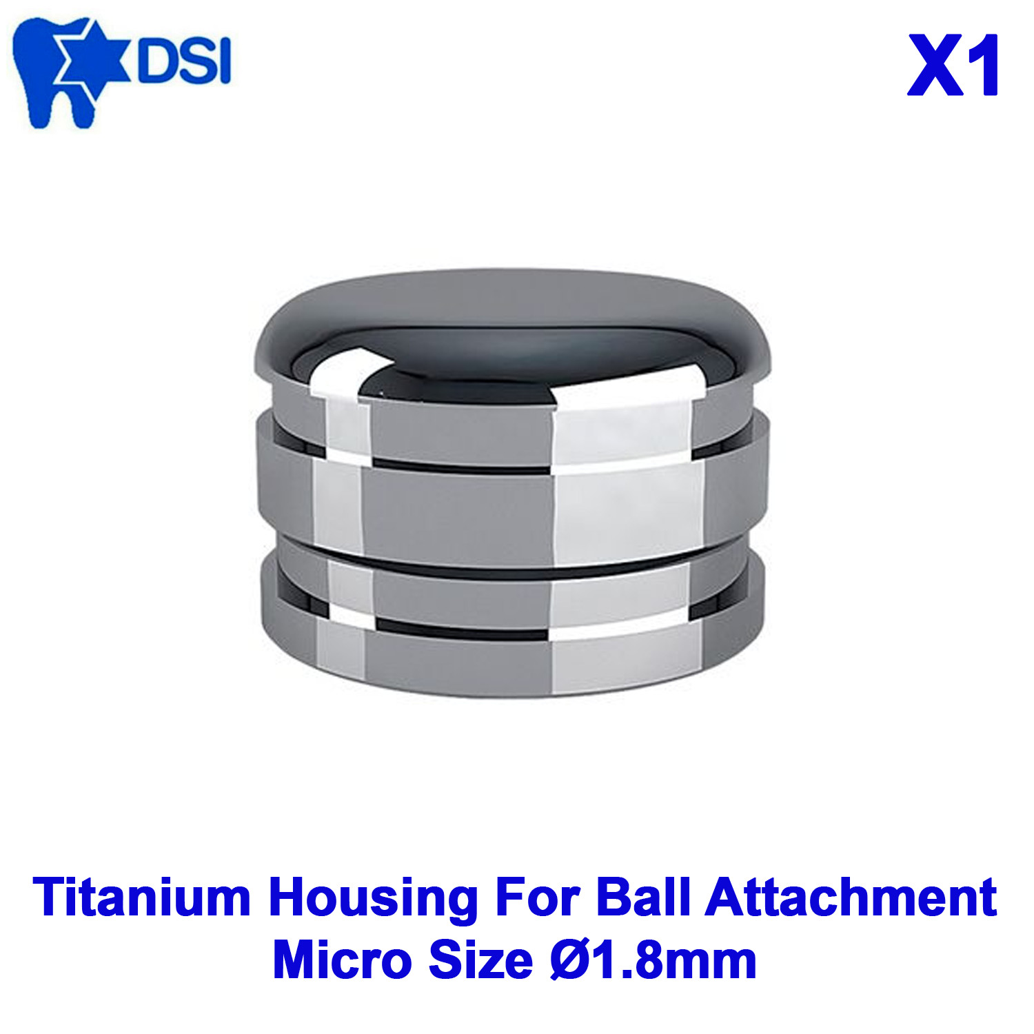 1x Dental Rhein83 Titanium Housing Micro Size For Ball Attachments Ø1.8mm