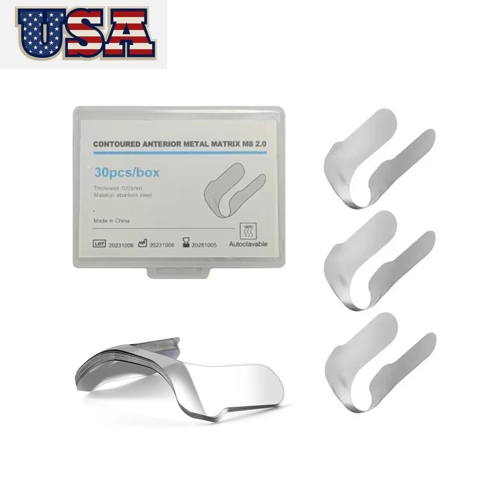 Dental Contoured Anterior Matrix Bands Restoration Polyester Matrices Blue Strip