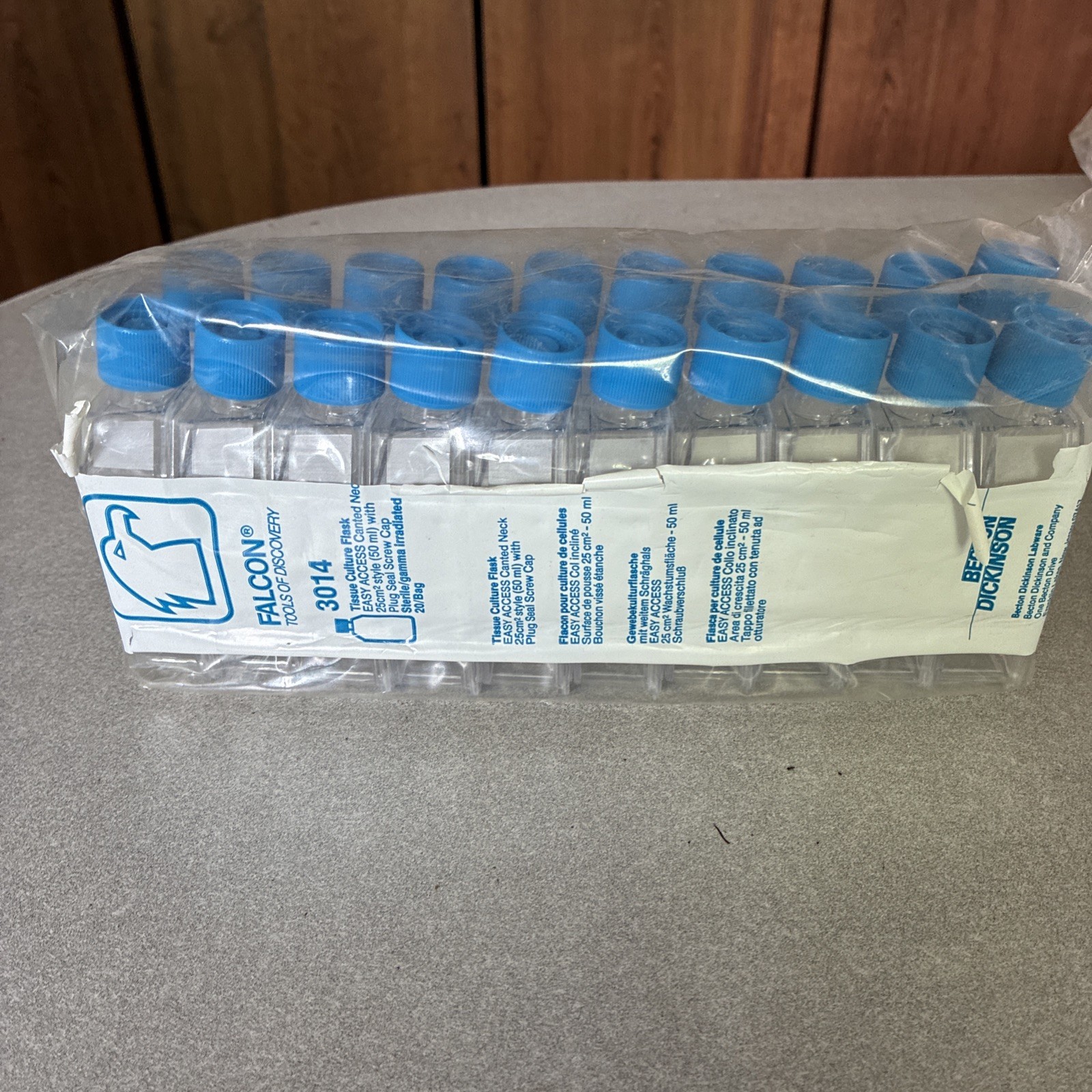 Corning Falcon 3014 Blue 50mL Tissue Culture Flask 20/Bag
