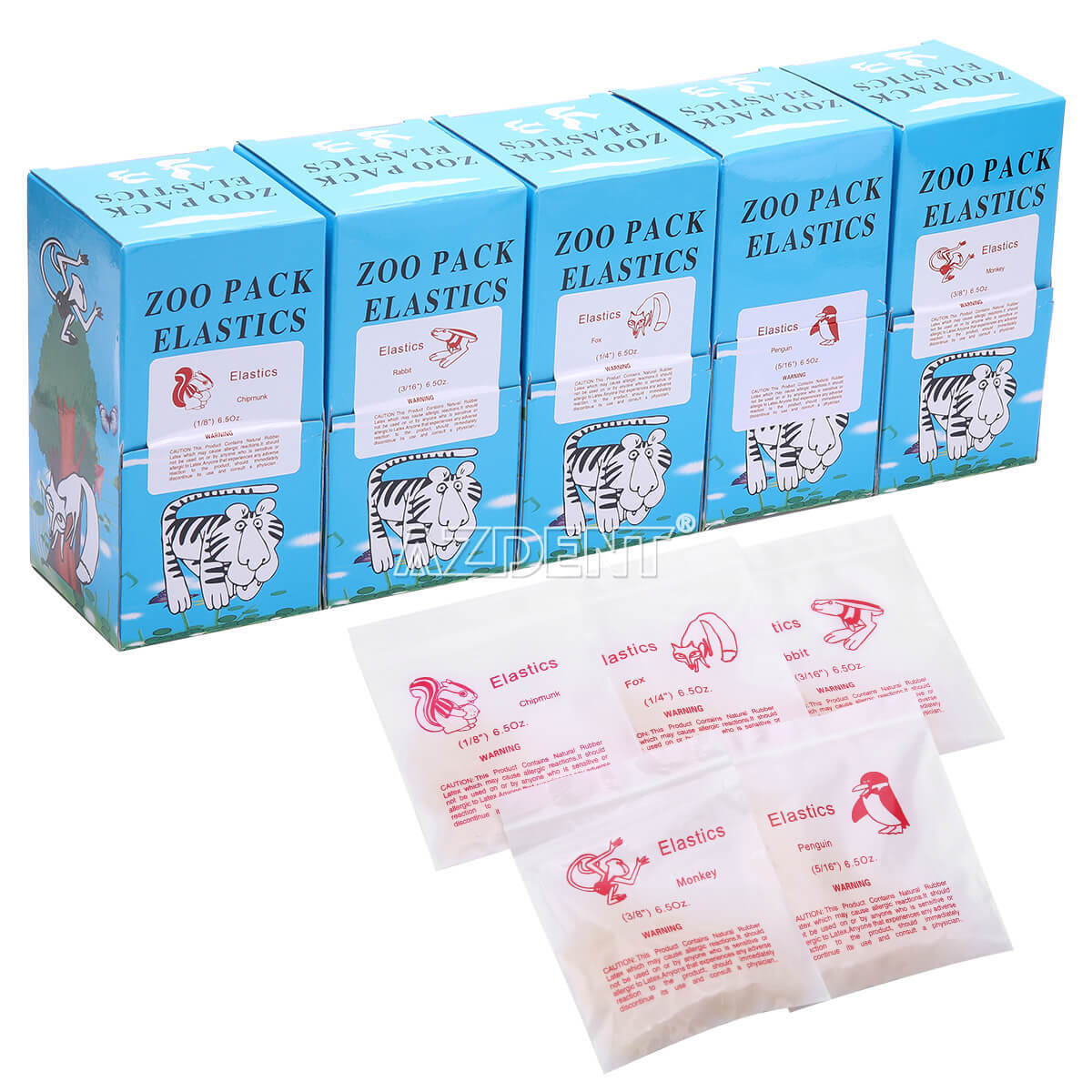 10 Packs Dental Orthodontic Brackets Roth MBT.022 /5000Pcs Elastics Rubber Bands
