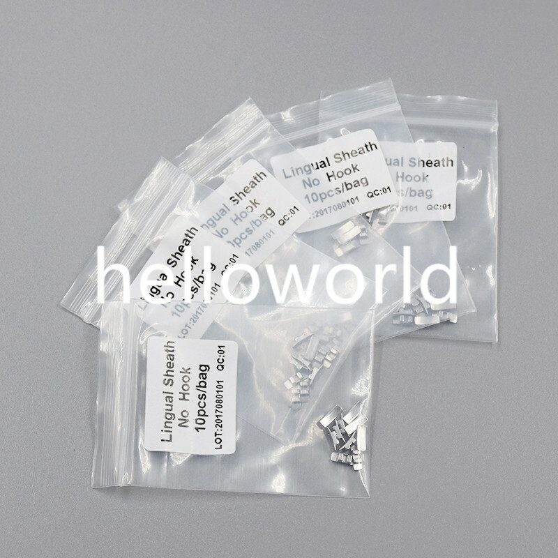 5 Packs New Orthodontic Accessory Dental Metal Lingual Sheath No Hook Bondable