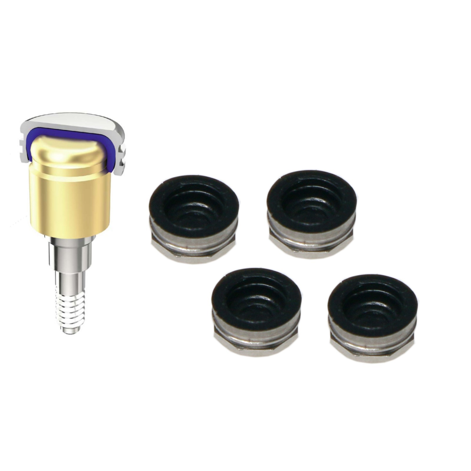 Dental Locator Abutment Male Cap Inserts for ZIMMER TSV 3.5 Adin Mis Hex Implant