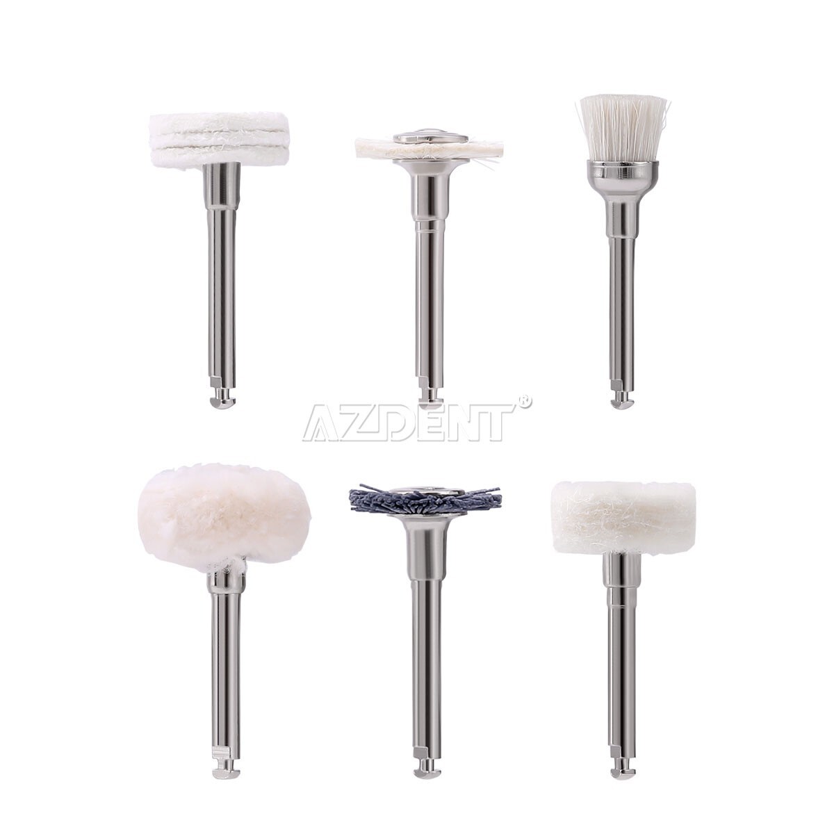 12Pcs Dental Composite Polishing Bur Kit Set Silicone/Goat Hair/Leather/Cotton
