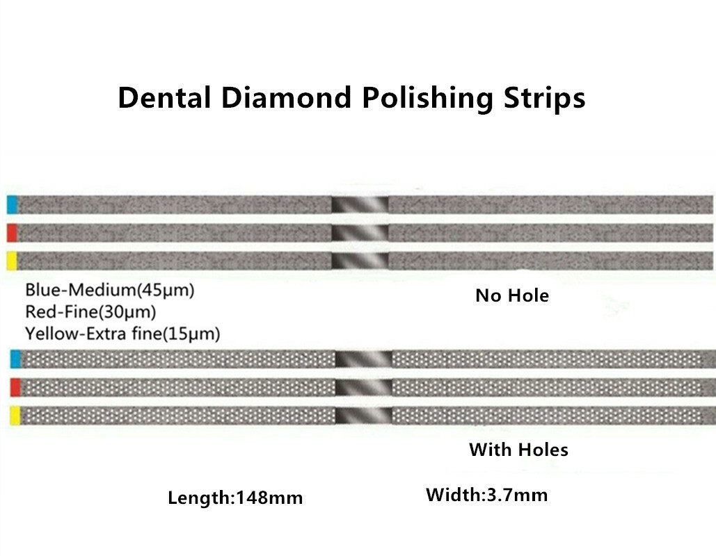 20Pc Dental Polishing Sand Strip Single Side Diamond Sanding Surface Medium Fine
