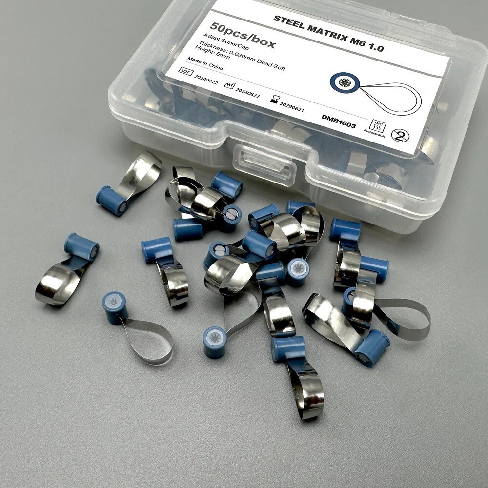 Dental Adapt SuperCap Steel Matrix M6 Matrices 50Pcs/Box Thickness 0.038 mm