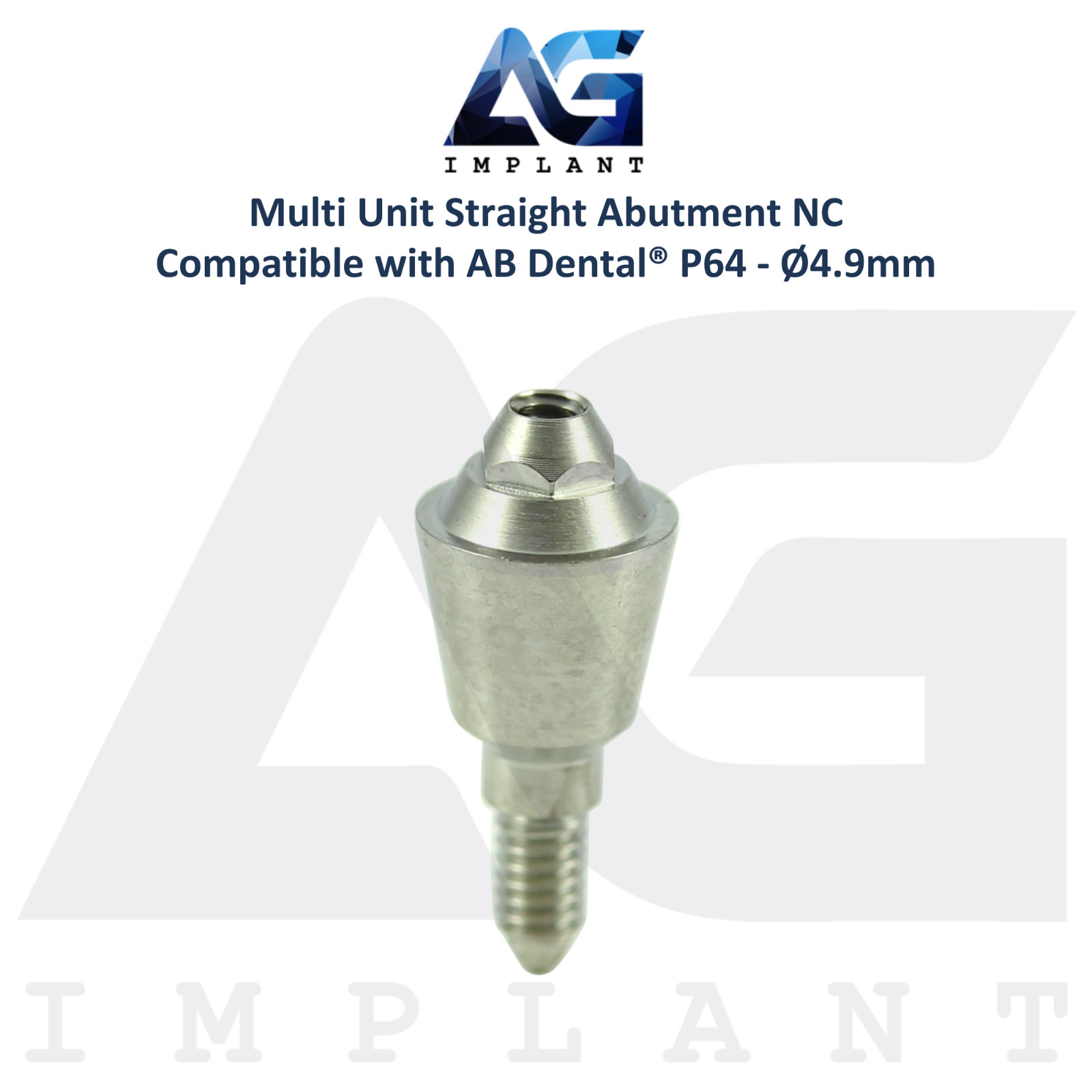 5 Straight Multi Unit Titanium Prosthetic P64 AB Dental® Compatible Ø4.9mm
