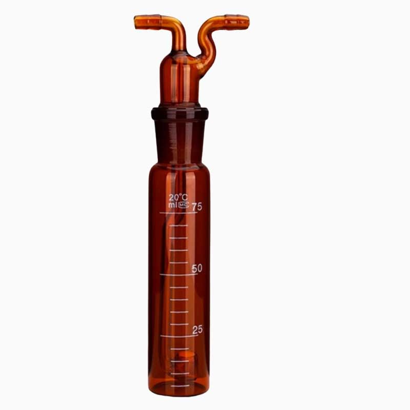 75ml Amber Glass Tube Smoke Absorption Smoke Collecting Absorption Bottle