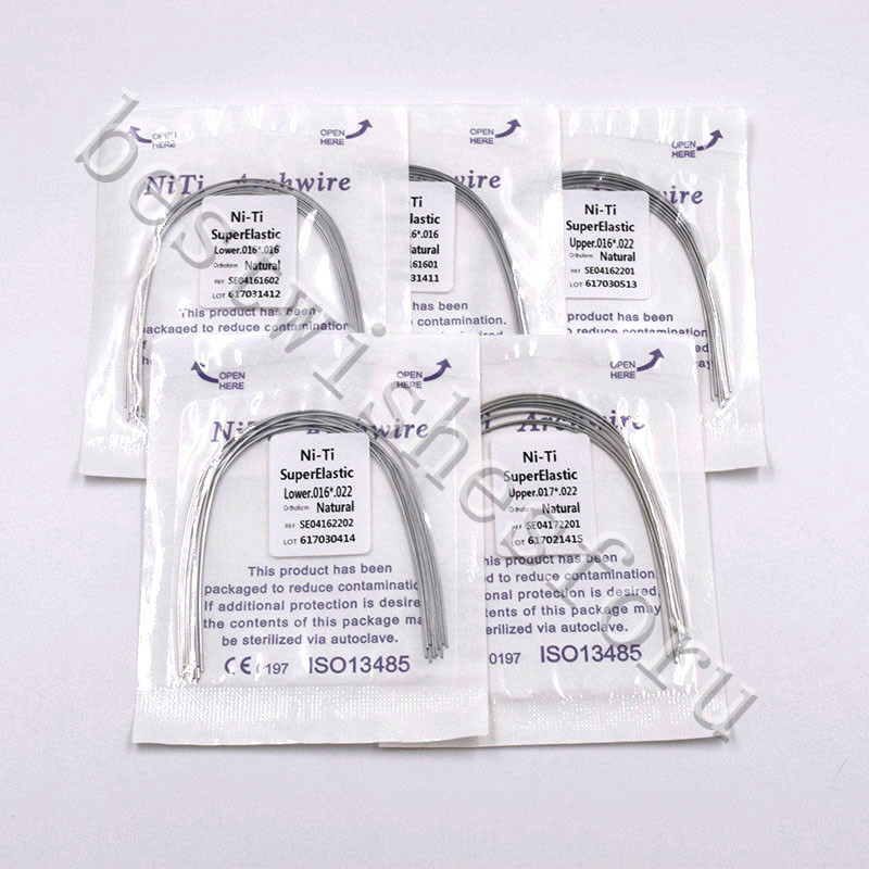100 Pcs Dental NITI Rectangular Arch Wire Natural Upper Lower 014*025-021*025