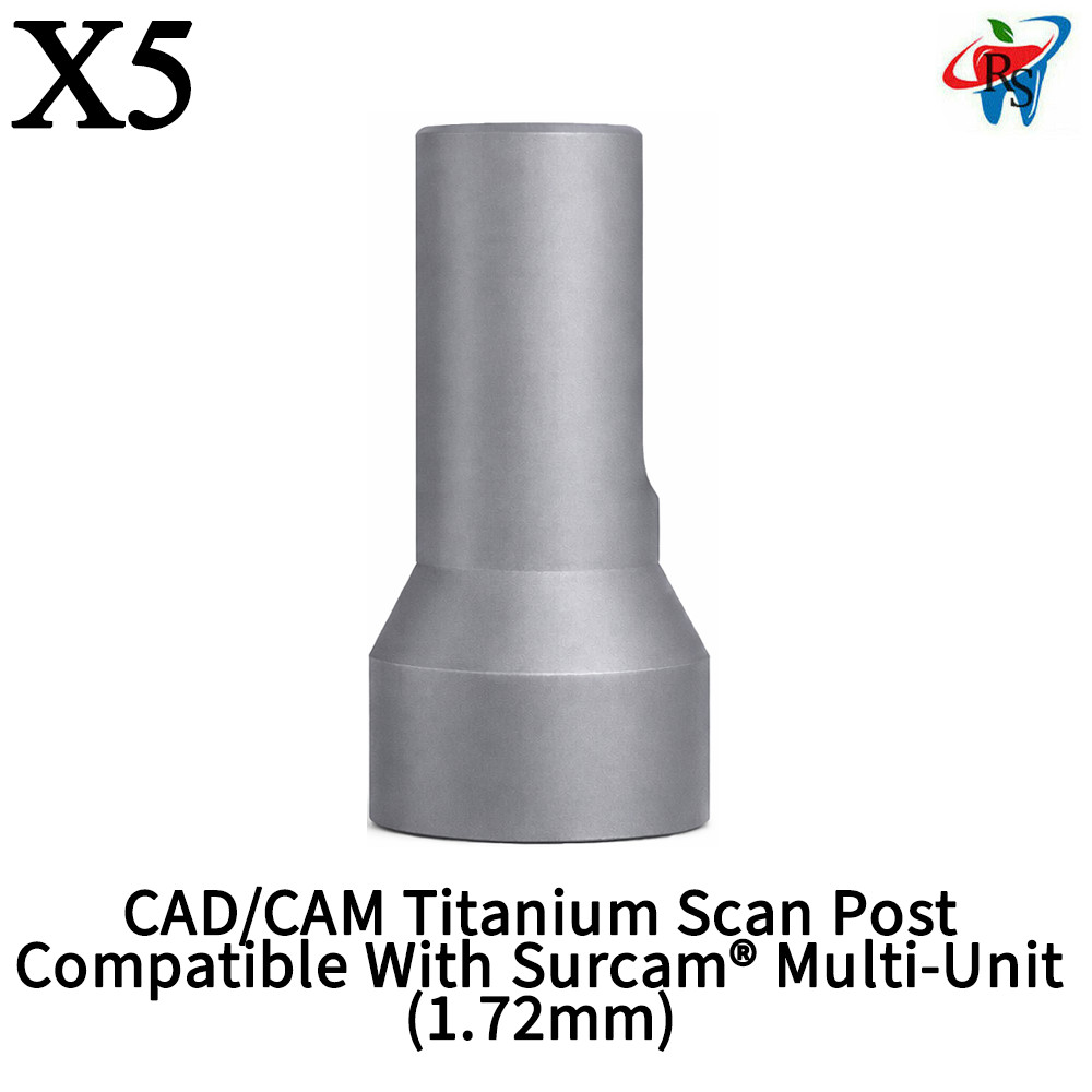 5x Dental Lab CAD/CAM Titanium Scan Post Compatible Surcam® Multi-Unit 1.72mm