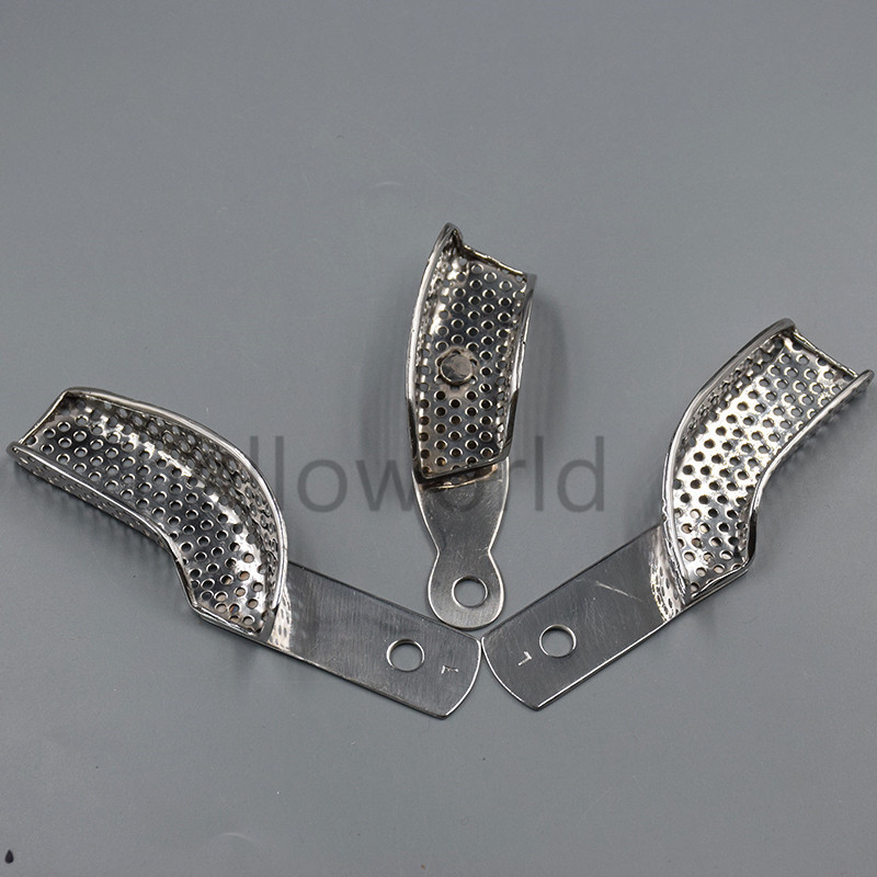 Dental Stainless Steel Partial Impression Trays Quadrant Autoclavable 3 Pcs/Set