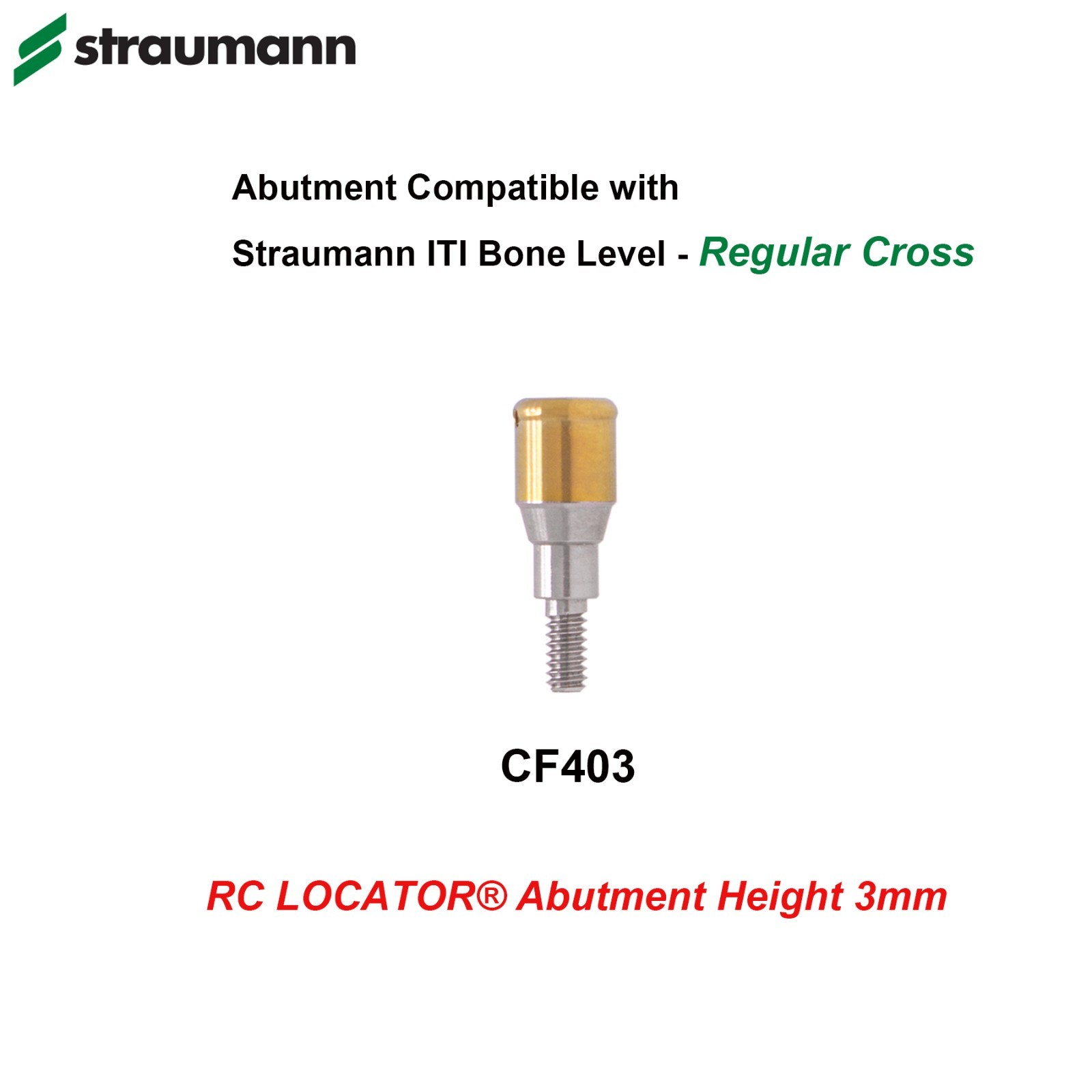 Locator Abutment & Retention Caps Compatible Straumann Bone Level Narrow/Regular