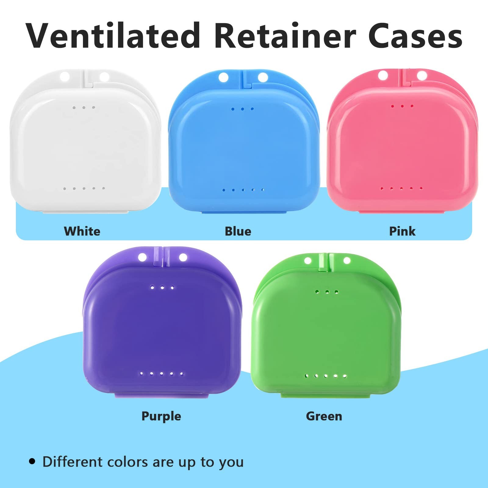 2 PCS Orthodontic Retainer Case,Retainer Case,Denture Case with White