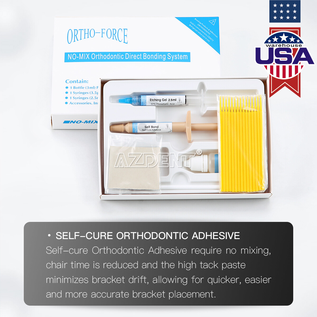 Dental Ceramic Brackets Roth.022 Hooks 345/Orthodontic Braces Bonding Adhesive