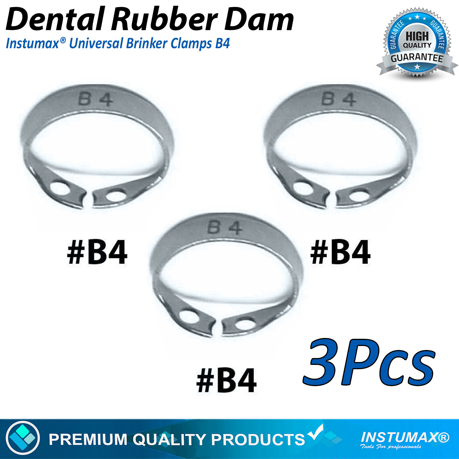 Set Dental Rubber Dam Clamps B4 Brinker Clamp Retractor Endodontic Clamps 3PCs