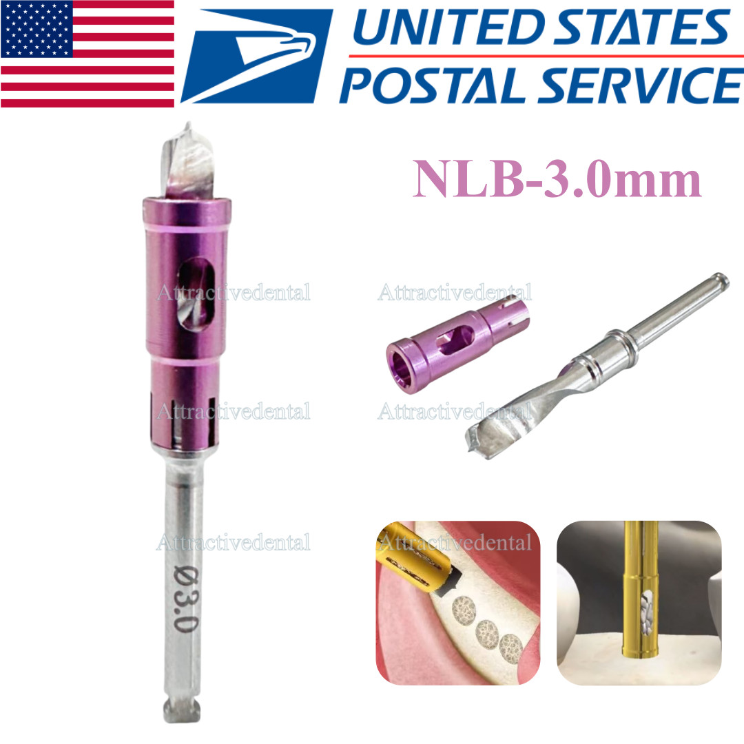 ∅3.0mm Dental Harvest Drill Self Bone Collector With Stopper GBR NLB Drill USA