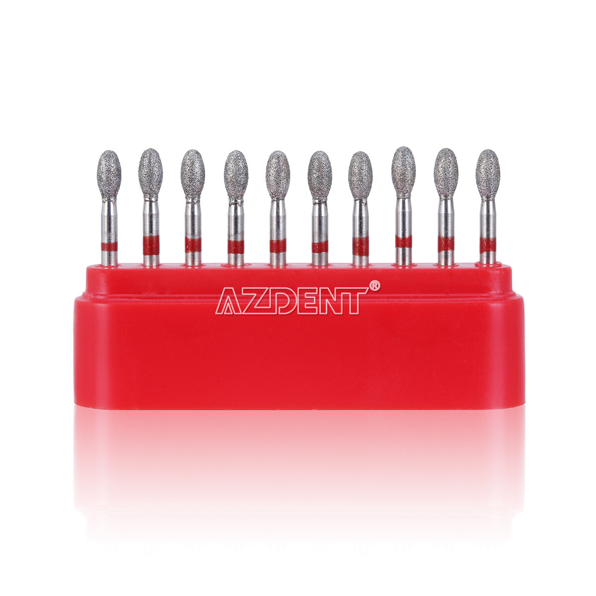 Dental FG Diamond Burs Egg Football #379-023F Fine Grit Red 10pcs/kit AZDENT