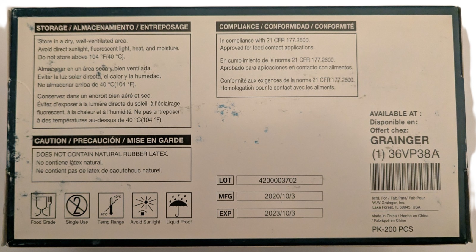 Condor Nitrile Disposable Gloves Powder Free 200 Count Large