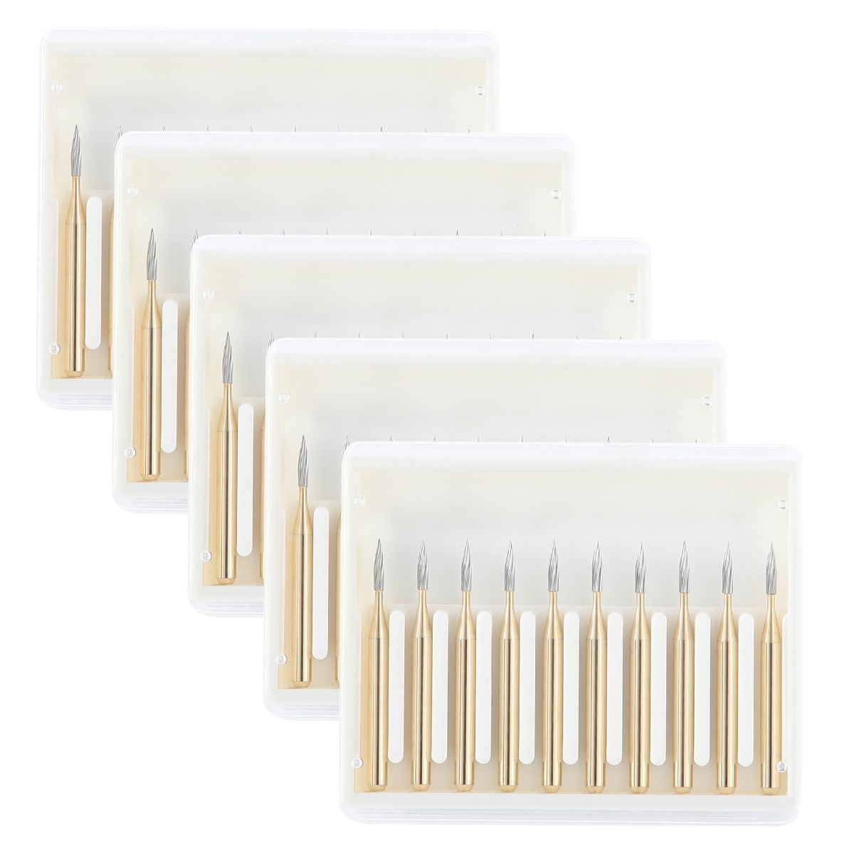 5X FG7901 Dental Tungsten Carbide Gold Burs Polishing For High Speed Handpiece