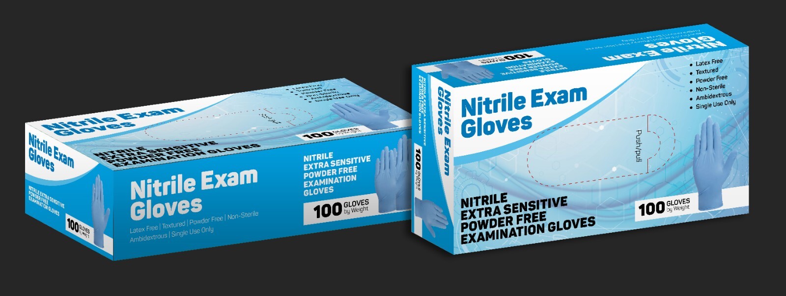 Nitrile Gloves – Blue – 5 Boxes Total Of 500 Gloves