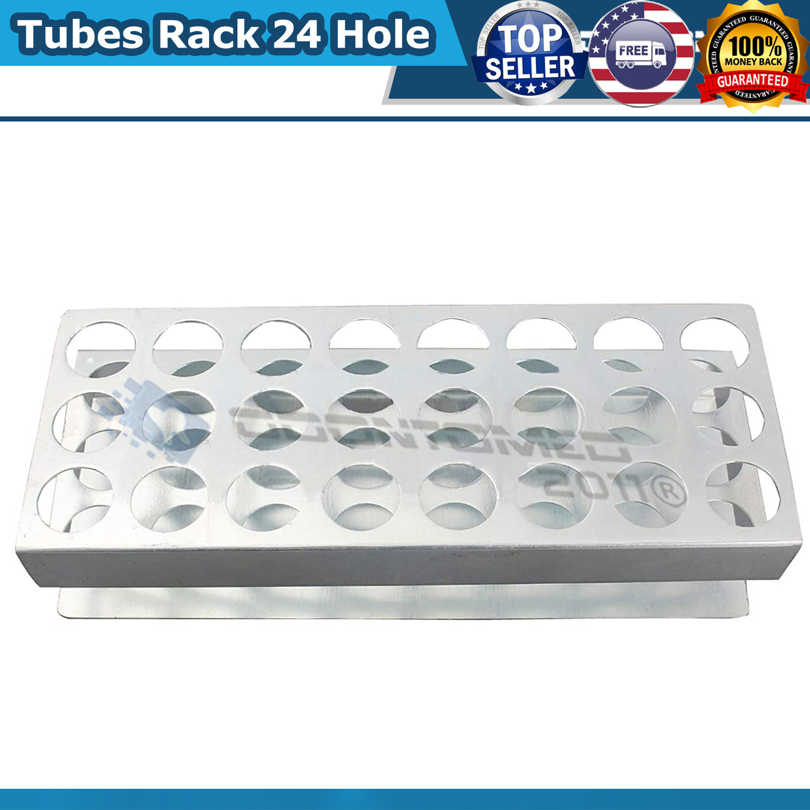 1 TEST TUBE RACKS 24 TUBES ALUMINIUM LAB SUPPLIES ODM
