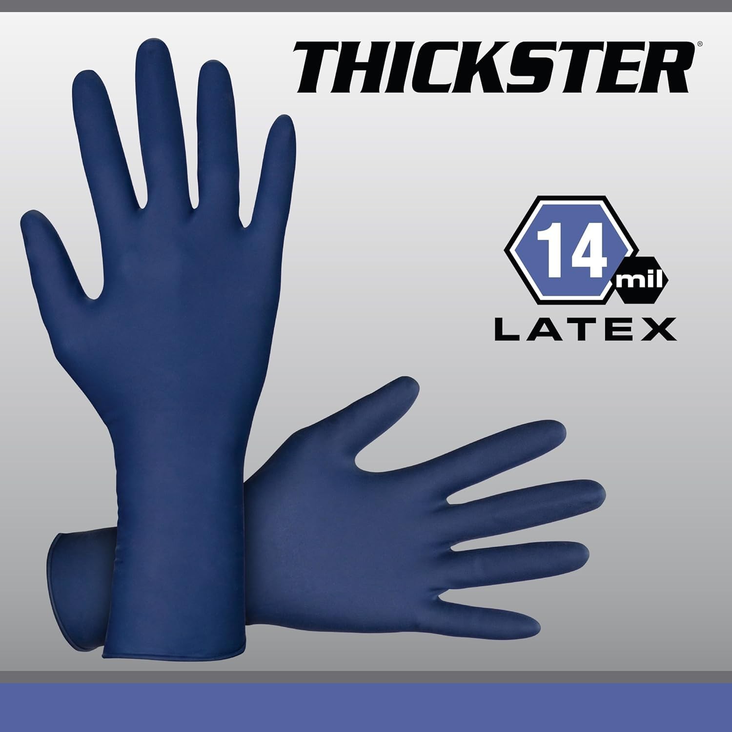 Safety 6604-20 Thickster Powder-Free Latex Disposable Glove, X-Large, Pack of 50