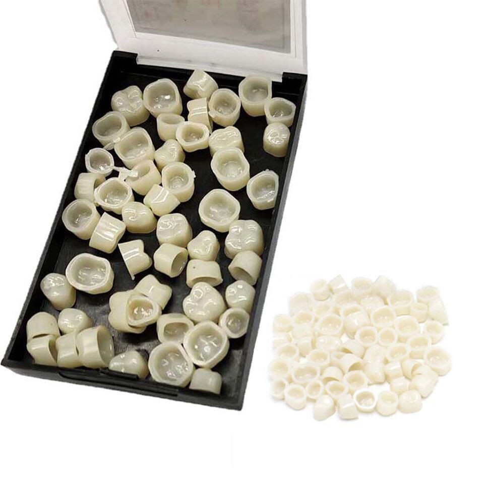 4 Types Dental Oral Temporary Crowns Resin Teeth Tooth Polycarbonate Caps Box