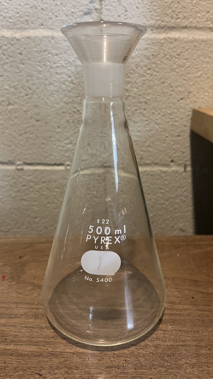 Pyrex 500ml Filter Erlenmeyer flask Wide Mouth No. 5400
