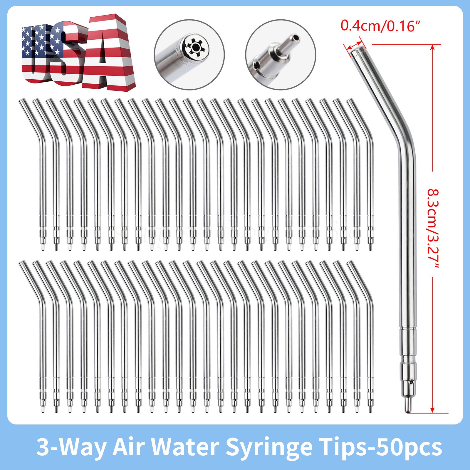 50( Bag) Dental 3-Way Air Water Syringe Disposable Spray Tips Triple Nozzles