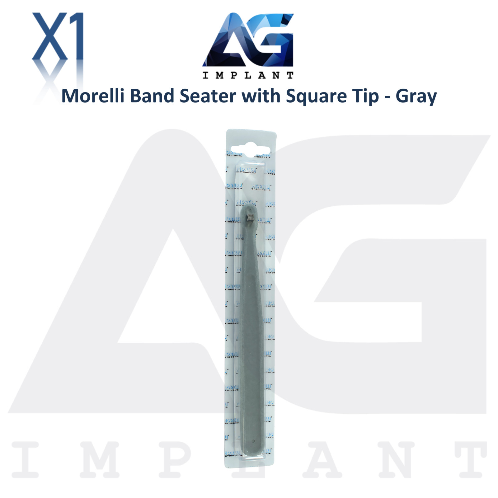 Dental Morelli Band Seater With Square Tip Gray Accommodate Ortho Band Tool