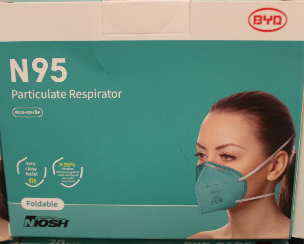 BYD DE2322 – N95 Foldable Particulate Respirator Masks – (8) 20 Count Boxes