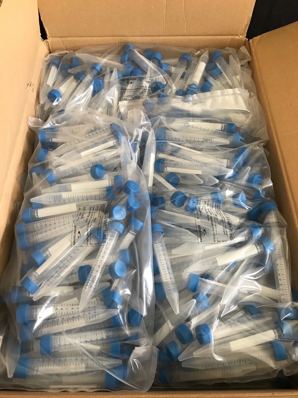 (1000/Cs) GREINER BIO-ONE 15mL PP Graduated Centrifuge Tubes Conical Bottom