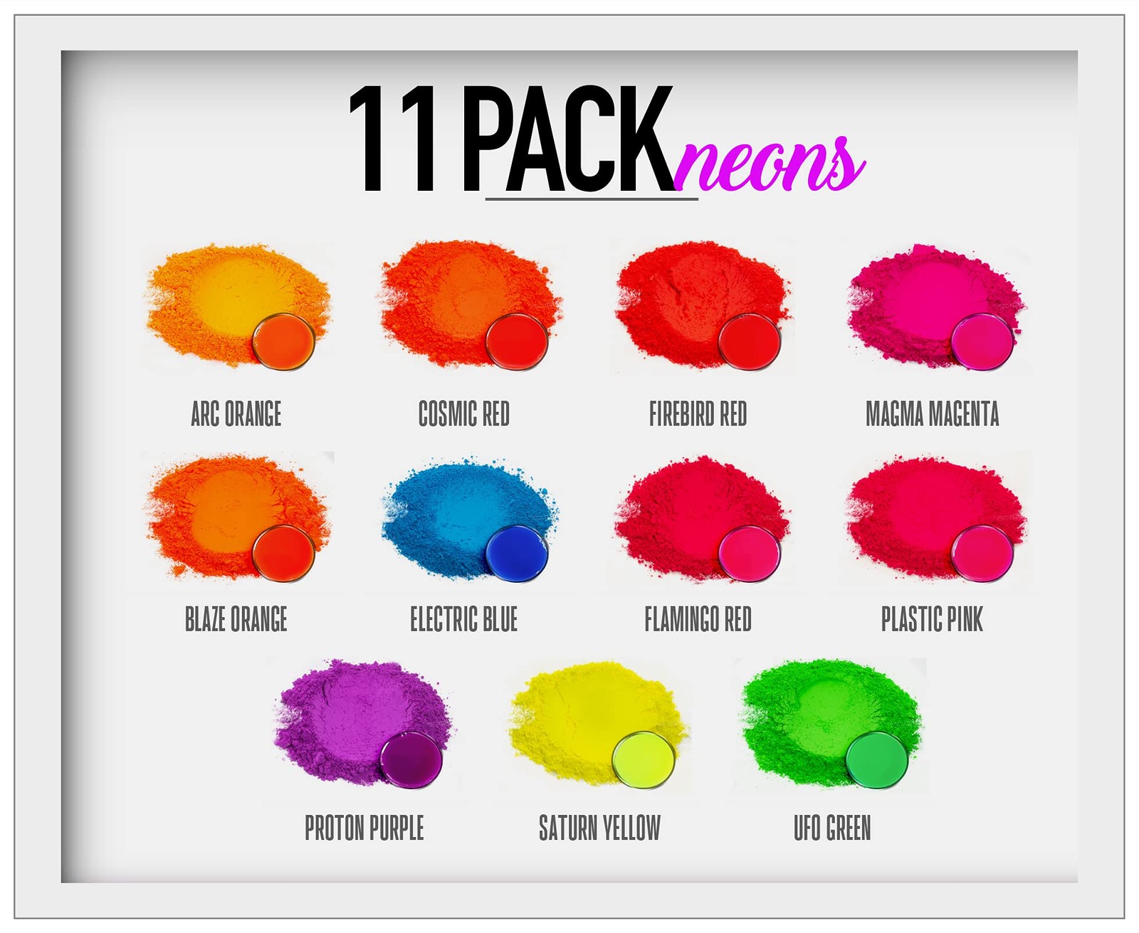 Eye Candy Pigments Neon Mica Pigment Powder Set – for