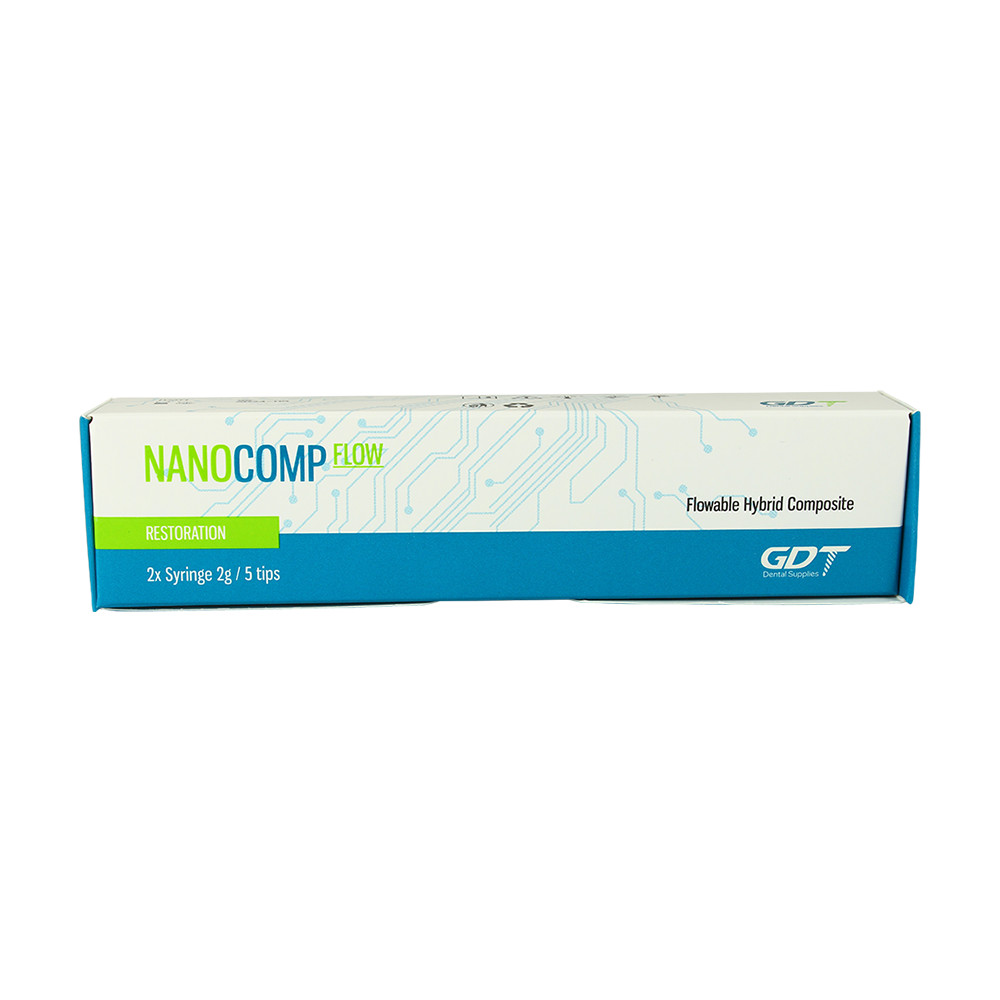 NanoComp Dental Light Cured Universal Flowable Composite Resin 8x2g Shade A2