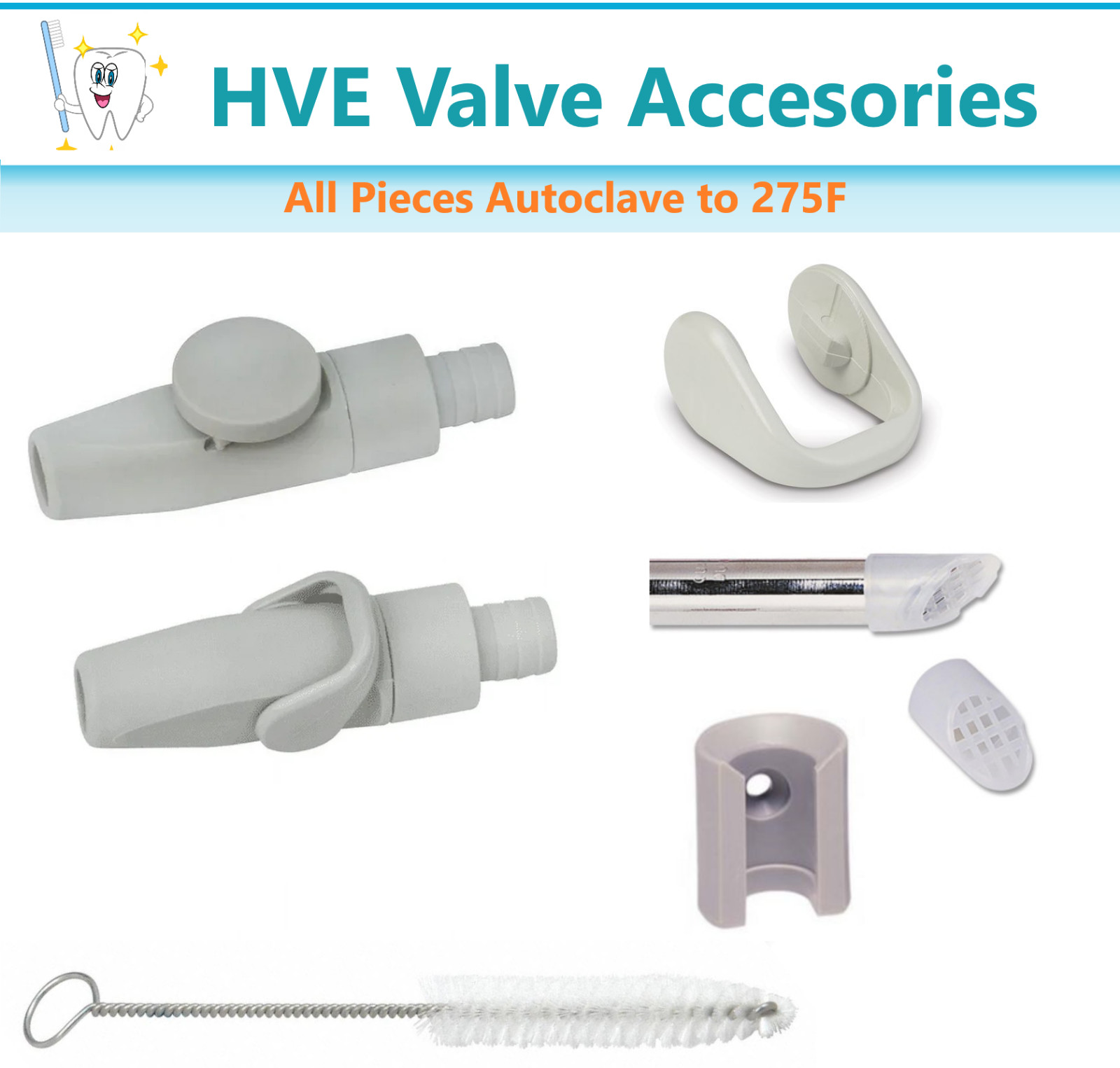 Dental HVE Suction Valve Lever, Mount, Replacement Lever Rotary Valve Debris Tip